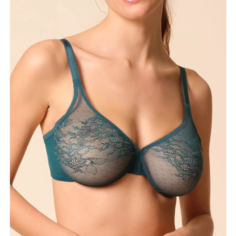 Gossard Glossies Lace Bra Underwired Non Padded Sexy Sheer Bras Lingerie 36H